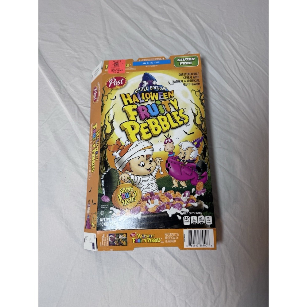 LIMITED EDITION 2024 POST Cereal 10 Oz Box Halloween Fruity Pebbles BOX ONLY